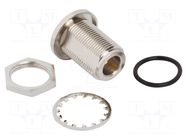 Adapter; MCX female,N female; Insulation: PTFE; 50Ω; brass AMPHENOL RF
