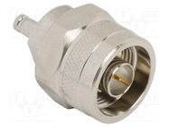 Adapter; 1,0/2,3 female,N male; Insulation: PTFE; 75Ω; brass AMPHENOL RF