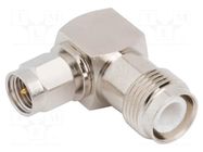 Adapter; RP-TNC female,SMA male; Insulation: PTFE; 50Ω; brass AMPHENOL RF
