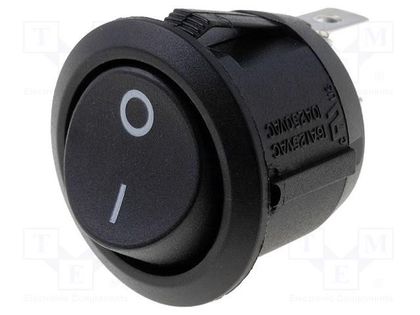 ROCKER; SPST; Pos: 2; ON-OFF; 10A/250VAC; black; none; Body: black BULGIN AE-R13112AAAA