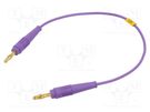 Test lead; 60VDC; 30VAC; 19A; banana plug 4mm,both sides; violet STÄUBLI