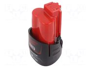 Re-battery: Li-Ion; 12V; 3000mAh; packs Milwaukee