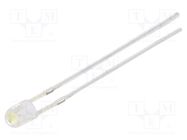 LED; 3mm; white cold; 2180÷3000mcd; 60°; Front: convex; 15V; 225mW OPTOSUPPLY