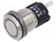 Indicator: LED; flat; blue; 24VDC; 24VAC; Ø16mm; 82; connectors EAO