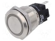 Indicator: LED; flat; red; 24VDC; 24VAC; Ø19mm; 82; stainless steel EAO