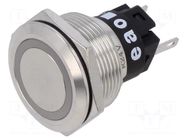 Indicator: LED; flat; red; 24VDC; 24VAC; Ø22mm; 82; stainless steel EAO