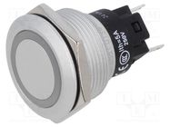 Indicator: LED; flat; green; 24VDC; 24VAC; Ø22mm; Body: silver EAO