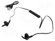 Wireless headphones with microphone; black; wireless,in-ear SAVIO