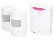 Wireless motion sensor; wall mount; 6VDC; IP44 (transmitter); 7m ORNO