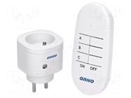 Power socket; plug-in; 230VAC; IP20; 30m; white; Standard ORNO