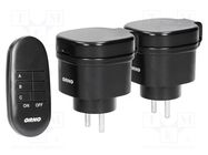Power socket; plug-in; 230VAC; IP44; 30m; black; Standard ORNO