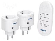 Power socket; plug-in; 230VAC; IP20; 30m; white; Schuko ORNO