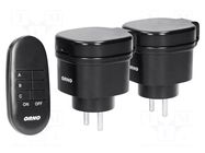 Power socket; plug-in; 230VAC; IP44; 30m; black; Schuko ORNO