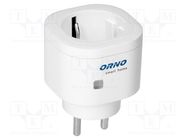 Power socket; plug-in; 230VAC; IP20; 30m; Control: wireless; white ORNO