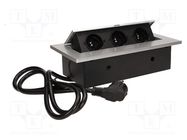 Plug socket strip: furniture; IP20; 3600W; silver; 250VAC ORNO