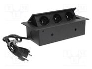 Plug socket strip: furniture; IP20; 3600W; black; 250VAC ORNO