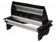 Plug socket strip: furniture; IP20; 3680W; black,silver; 250VAC ORNO