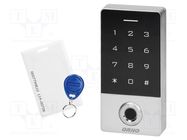 RFID combination lock; wall mount; 12VDC; IP68; -40÷60°C; 0÷300s ORNO