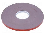 Tape: fixing; W: 12mm; L: 33m; Thk: 1.1mm; double-sided; acrylic; grey AFTC