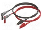 Test leads; Inom: 10A; Len: 0.3m; insulated; black,red; -20÷80°C CAL TEST