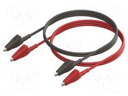 Test leads; Inom: 10A; Len: 0.3m; both sides,crocodile clip; 18AWG CAL TEST