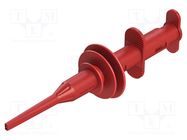 Clip-on probe; hook type; 5A; red; 8kV; 4mm; L: 178mm CAL TEST