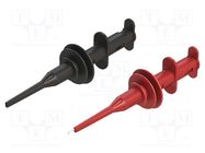 Clip-on probe; hook type; 5A; black,red; 8kV; 4mm; L: 178mm; 2pcs. CAL TEST
