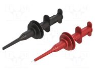 Clip-on probe; hook type; 5A; black,red; 8kV; 4mm; L: 178mm; 2pcs. CAL TEST