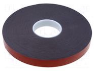Tape: fixing; W: 25mm; L: 33m; Thk: 1.2mm; double-sided; acrylic AFTC