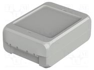 Enclosure: multipurpose; X: 80mm; Y: 113mm; Z: 40mm; BOCUBE; ABS; grey BOPLA