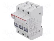 Fuse holder; 10x38mm; for DIN rail mounting; 32A; 690VAC; Poles: 3 DF ELECTRIC