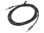 Cable; Jack 3.5mm 3pin plug,both sides; 5m; Plating: gold-plated GOOBAY