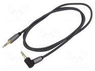 Cable; Jack 3.5mm 3pin plug,Jack 3.5mm 3pin angled plug; 1m Goobay