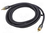 Cable; RCA plug,both sides; 5m; Plating: gold-plated; black-gray Goobay