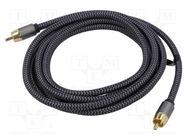 Cable; RCA plug,both sides; 10m; Plating: gold-plated; black-gray Goobay