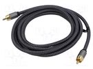 Cable; RCA plug,RCA plug x2; 2m; Plating: gold-plated; black-gray Goobay