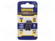 Screwdriver bit; Phillips; PH3; Kind: impact; 2pcs; IMPACT PRO IRWIN