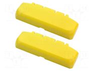 Hinge; polycarbonate; BOCUBE; yellow; 2pcs; UL94V-0 BOPLA