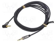 Cable; Jack 3.5mm 3pin plug,Jack 3.5mm 3pin angled plug; 5m Goobay
