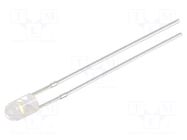 LED; white warm; 3mm; 2180÷3000mcd; 30°; Front: convex; 12VDC; 225mW OPTOSUPPLY