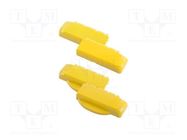 Hinge; polycarbonate; BOCUBE; yellow; 4pcs; UL94V-0 BOPLA