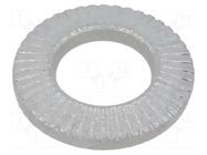 Washer; internally serrated; M6; D=12mm; h=1.85mm; spring steel BOSSARD