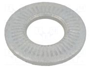 Washer; internally serrated; M8; D=18mm; h=2.35mm; spring steel BOSSARD