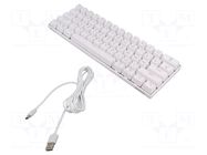 Keyboard; white; USB C; wired,US layout; mechanical keyboard,RGB SAVIO