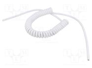 Wire: coiled; 2x1mm2; unshielded; PUR; white; 300V,500V; 0.3m; 1.05m SIMECH