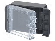 Enclosure: multipurpose; X: 80mm; Y: 113mm; Z: 60mm; BOCUBE; graphite BOPLA