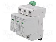 Surge arrester; Type 1+2; Poles: 3; for DIN rail mounting; IP20 FINDER