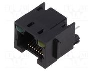 Socket; RJ45; PIN: 8; with LED; Layout: 8p8c; on PCBs,PCB snap; THT ADAM TECH