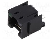 Socket; RJ45; PIN: 8; with LED; Layout: 8p8c; on PCBs,PCB snap; THT ADAM TECH