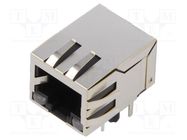 Socket; RJ45; PIN: 8; shielded,with LED; Layout: 8p8c; THT ADAM TECH